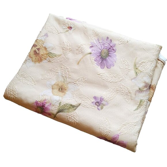 Vintage West Point Stevens Queen Duvet Cover Yellow Embossed Purple Daisies  USA - Picture 8 of 12